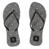Stilvolle Chic Modern Black Ivory griechischen Key Badesandalen (Fußbett)