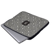 Stilvolle Chic Modern Black Ivory griechischen Key Laptopschutzhülle (Vorne Knopf)