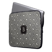 Stilvolle Chic Modern Black Ivory griechischen Key Laptopschutzhülle (Vorderseite Links)