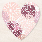 Stilvolle Chic Pink Burgund Blume Untersetzer (Vorderseite)