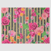 Stilvolle Chic Rose Gold Black Stripes Decoupage Seidenpapier (Vorderseite)