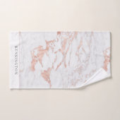 Stilvolle Chic Rose Gold Foil Marmor Monogram Badhandtuch Set (Handtuch)