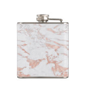 Stilvolle Chic Rose Gold Foil Marmor Monogram Flachmann (Rückseite)