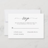 Stilvolle Chic Script Calligraphy Elegant Wedding RSVP Karte (Vorderseite)