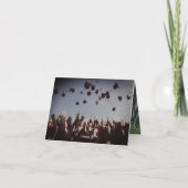 Stilvolle Chic Script Graduation Cap Foto Graduate Dankeskarte (Rückseite)