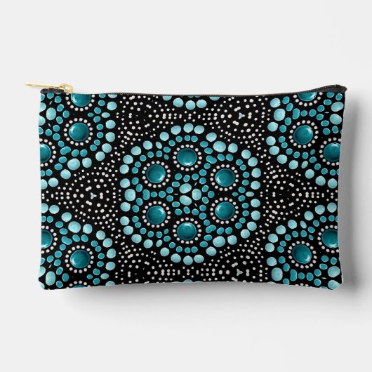 Stilvolle Chic Trendy Modern Girly Aquamarin Dot A Zubehörtasche (Vorderseite)