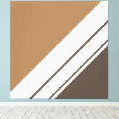 Stilvolle Chic Two Tone Brown White Diagonal Strei Leinwanddruck (Insitu (Holzboden))