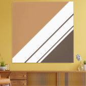 Stilvolle Chic Two Tone Brown White Diagonal Strei Leinwanddruck (Insitu (Wohnzimmer))