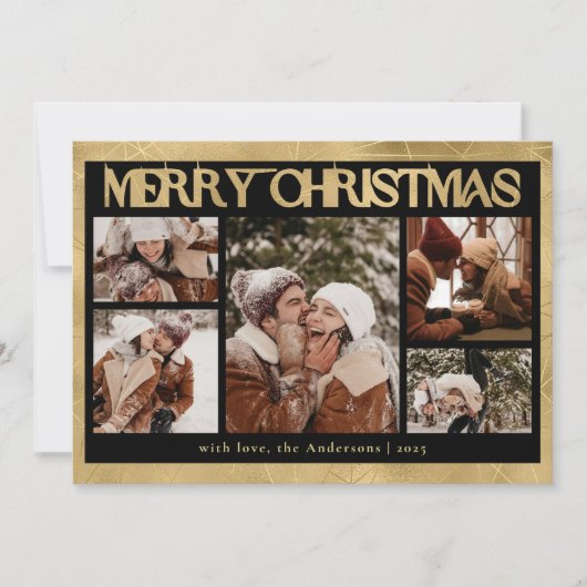 Stilvolle Chic Typografie Foto Collage Weihnachten (Vorderseite)