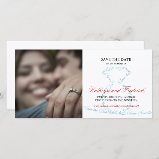 Stilvolle Chic Verlobung Diamond Ring Save the Dat Save The Date (Vorne/Hinten)