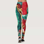 Stilvolle chinesische Drachengrafik Leggings (Rückseite)