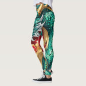 Stilvolle chinesische Drachengrafik Leggings (Links)
