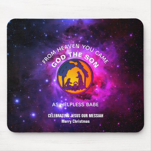 Stilvolle Christliche Weihnachtskrippe Mousepad (Vorne)