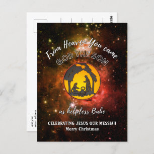 Stilvolle Christliche Weihnachtskrippe Postkarte