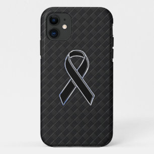 Stilvolle Chrome Black Ribbon Awareness Case-Mate iPhone Hülle