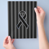 Stilvolle Chrome Black Ribbon Awareness Flyer (Hand)