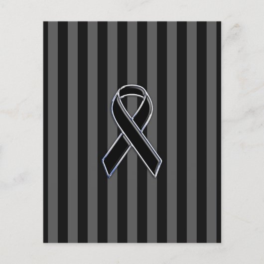 Stilvolle Chrome Black Ribbon Awareness Flyer (Vorne)