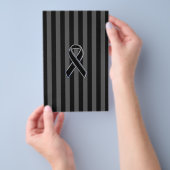 Stilvolle Chrome Black Ribbon Awareness Flyer (Handgriff)