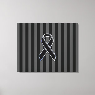 Stilvolle Chrome Black Ribbon Awareness Leinwanddruck