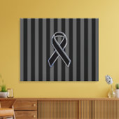Stilvolle Chrome Black Ribbon Awareness Leinwanddruck (Insitu (Wohnzimmer))
