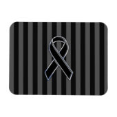 Stilvolle Chrome Black Ribbon Awareness Magnet (Horizontal)