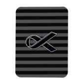 Stilvolle Chrome Black Ribbon Awareness Magnet (Vertikal)