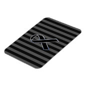 Stilvolle Chrome Black Ribbon Awareness Magnet (Linke Seite)
