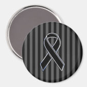Stilvolle Chrome Black Ribbon Awareness Magnet (Vorderseite/Rückseite)
