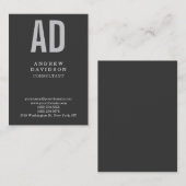 Stilvolle Chubby Gray Monogram Schlichte Visitenka Visitenkarte (Vorne/Hinten)