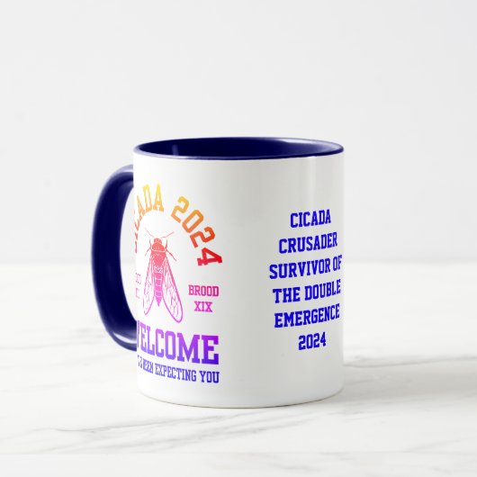 Stilvolle CICADA 2024 Broods BEGRÜSSEN Souvenir Ta Tasse (Vorderseite Links)