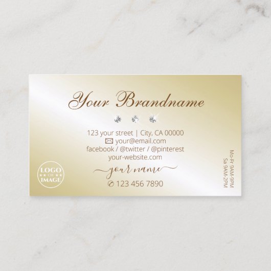 Stilvolle Cinnamon Brown Sparkle Jewels Logo hinzu Visitenkarte (Rückseite)