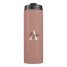 Stilvolle Cinnamon Monogram Thermal Tumbler Thermosbecher