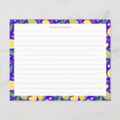 Stilvolle Citrus Lemon Botanical Blue Recipe Card (Rückseite)