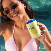 Stilvolle Citrus Lemon Yellow Summer Monogram Selters Dosenkühler