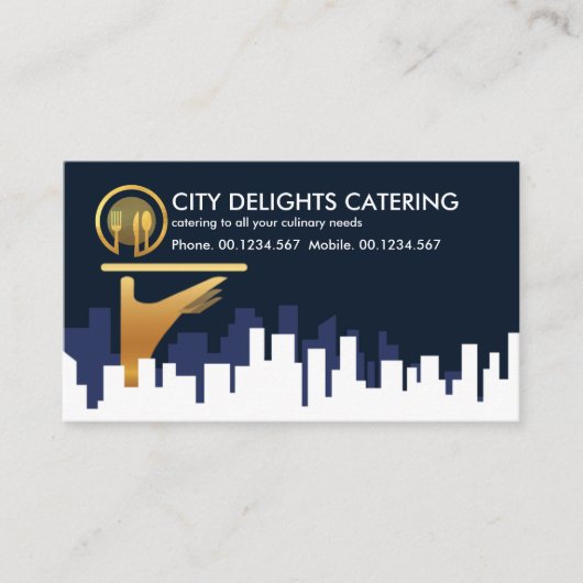 Stilvolle City Skyline Küche Visitenkarte (Vorderseite)