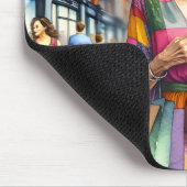 Stilvolle City Woman Shopper Mousepad (Ecke)