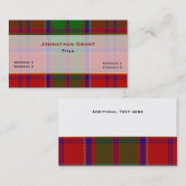 Stilvolle Clan Grant Karierte Visitenkarte (Vorne/Hinten)