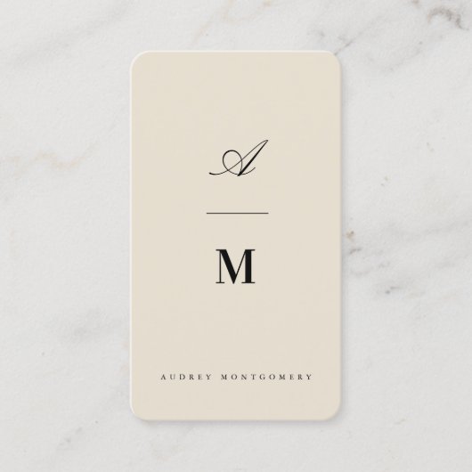 Stilvolle Classic Double Monogram Moderne Minimali Visitenkarte (Vorderseite)