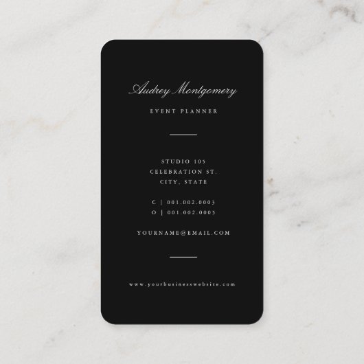 Stilvolle Classic Double Monogram Moderne Minimali Visitenkarte (Rückseite)