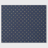 Stilvolle Classic Navy Blue Gold Polka Dots Geschenkpapier (Flach)