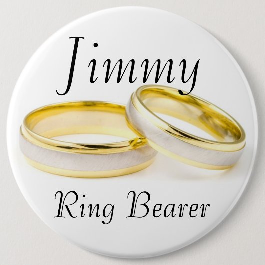 Stilvolle Classy Ring Bearer Golden Rings Wedding Button (Vorderseite)