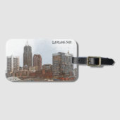 Stilvolle Cleveland Ohio Skyline View Gepäckanhänger (Vorderseite (Horizontal))