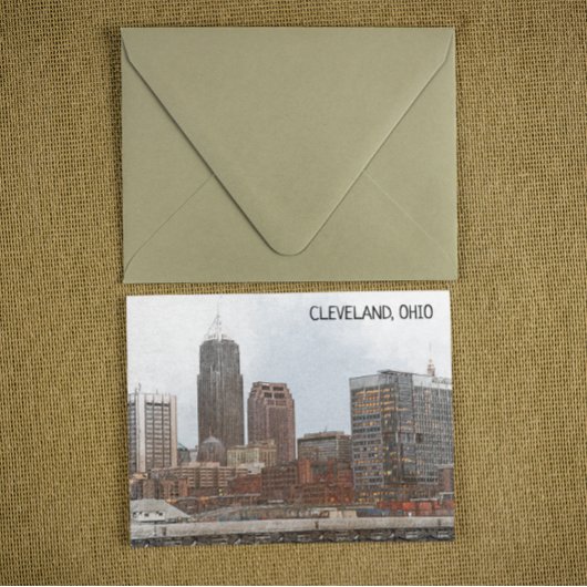 Stilvolle Cleveland Ohio Skyline View Postkarte
