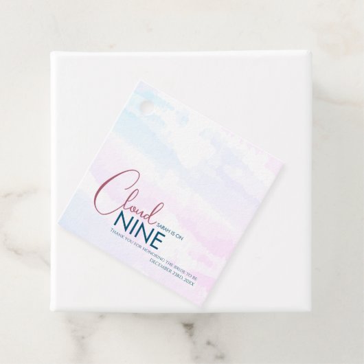 Stilvolle Cloud Nine Blue Brautparty Danke Geschenkanhänger (Beispiel)