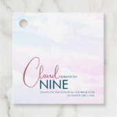 Stilvolle Cloud Nine Blue Brautparty Danke Geschenkanhänger (Vorderseite)