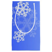 Stilvolle Cobalt Blue Snowflakes Moderne Weihnacht Kleine Geschenktüte (Vorderseite)