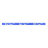 Stilvolle Cobalt Blue Snowflakes Moderne Weihnacht Satinband (Vorderseite)