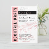 Stilvolle Cocktail-Party Einladung (Stehend Vorderseite)