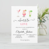 Stilvolle Cocktails Dotted Brautparty Einladung (Stehend Vorderseite)