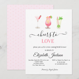 Stilvolle Cocktails Dotted Brautparty Einladung